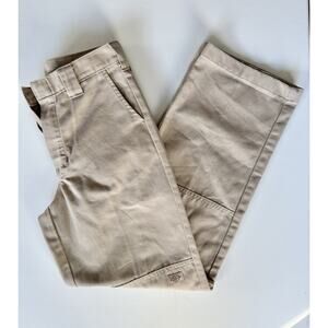 Dickies Women’s 14 Utility Work Pants Khaki Reinforced Knee Straight Leg